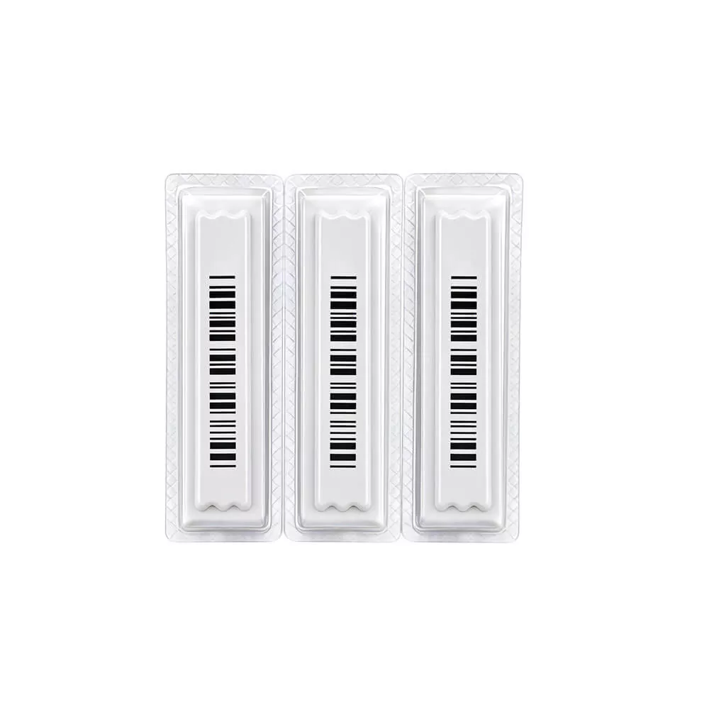 LiFangmei Technology AM Soft Label: 45 × 11 mm, ühekordne, sobib puhastus- ja hügieenitoodete vargusvastaseks kasutamiseks supermarketites